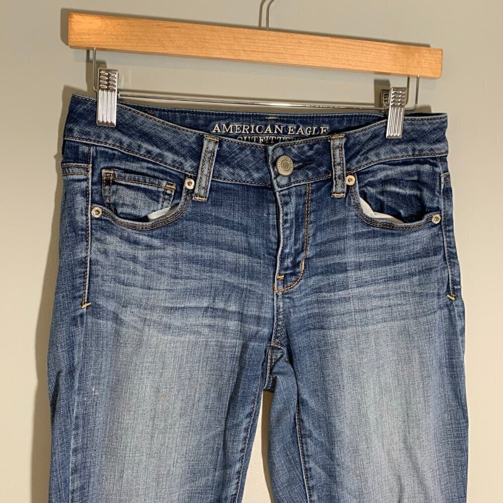 American Eagle Skinny Jeans Womens 4 Regular Blue Denim Medium‎ Wash - Picture 2 of 9